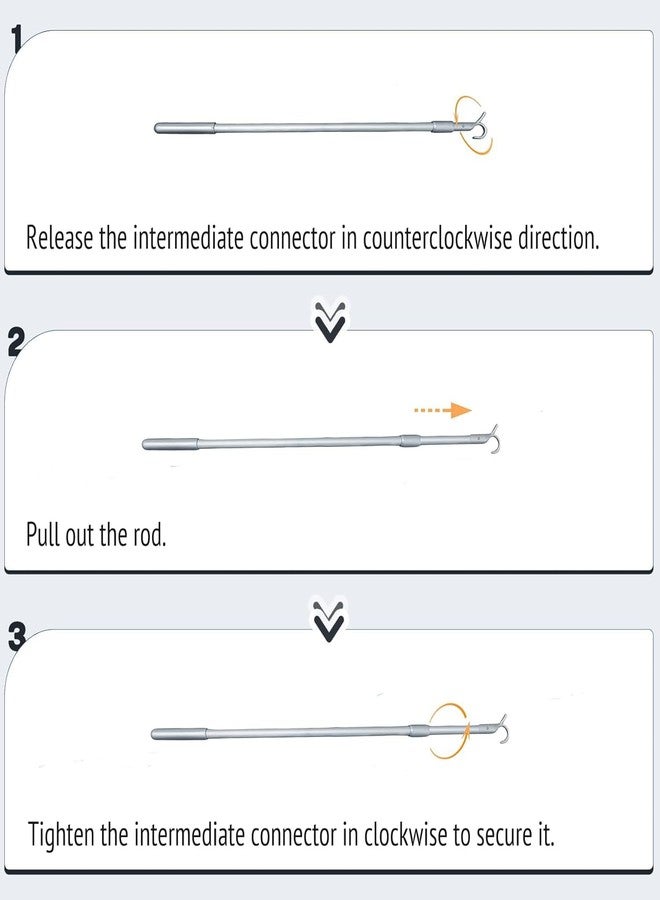 Seprochoo 2 Pcs Telescopic Draw Rod for Zebra Blinds & Honeycomb Blinds - Pull/Push Wand for Roller Shades (13''-24'') - Image 5